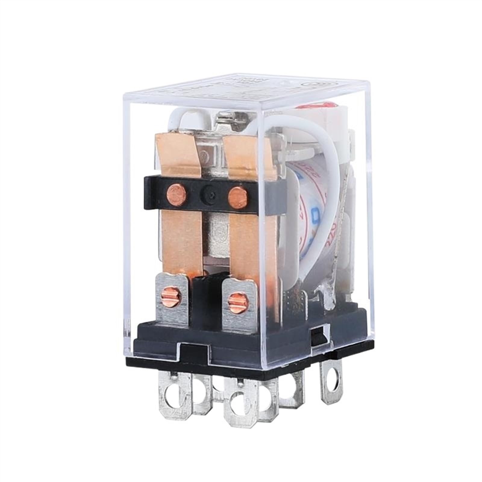 Relé electromagnético 10A AC 240V/ DC 28V 8 pines DC 12V 24V AV 220V relé de uso General se ajusta automáticamente 1 unidad(220VAC)