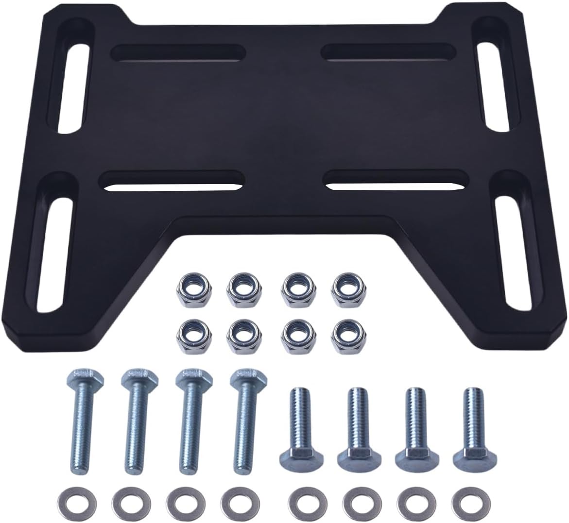 Mini Bike Engine Mount Plate for 79cc 97cc 100cc Coleman CT100U CC100X Mega Moto mm80, for Hoverheart MB001 Baja DB30 Motovox MBX10, Direct Bolt-On Swap for Predator 212 196 224cc Black