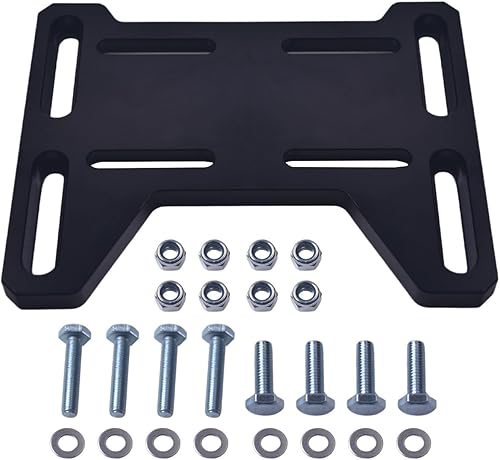 Miniatura 5 de AKSGKGQ Placa de motor ajustable de aluminio para mini bicicleta, Go Kart, Coleman 100, Doodlebug DB30 para motores pequeños de 4 tiempos Predator