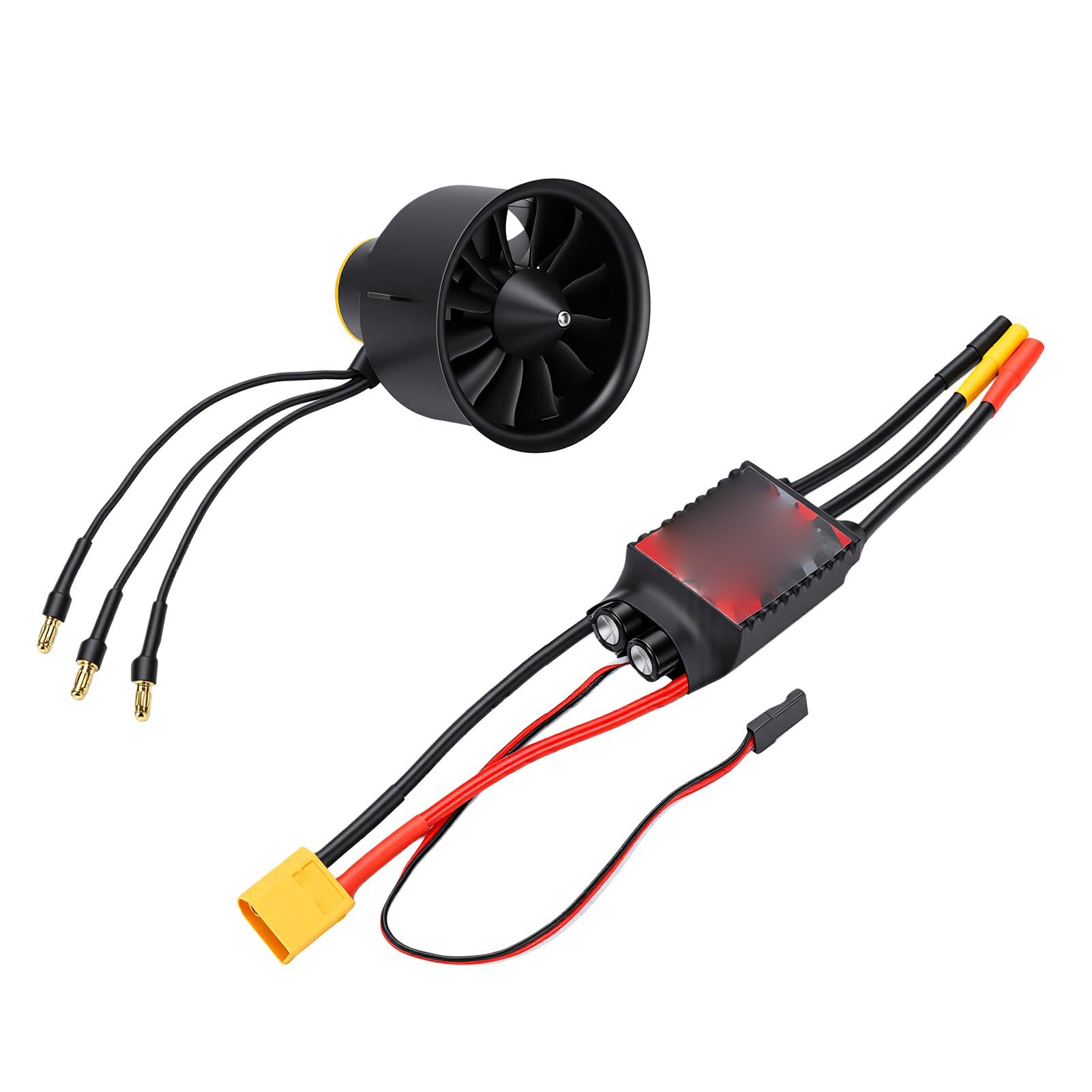 POENVFPO 50-mm-12-Blatt-RC-Flugzeug-Kanalventilator mit Bürstenlosem