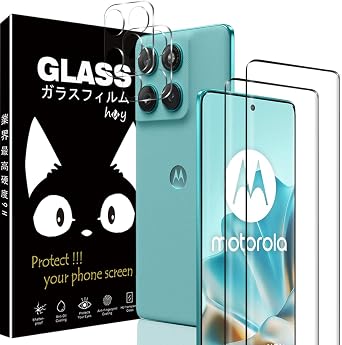 For Motorola EDGE 60 Fusion Film - Asahi Glass Specification, Protective Film for Motorola Edge 60 Pro/60s Pro, Set of 2 Screen Protectors + 2 Camera Lens Protectors, Tempered Glass Film, 9H Hardness