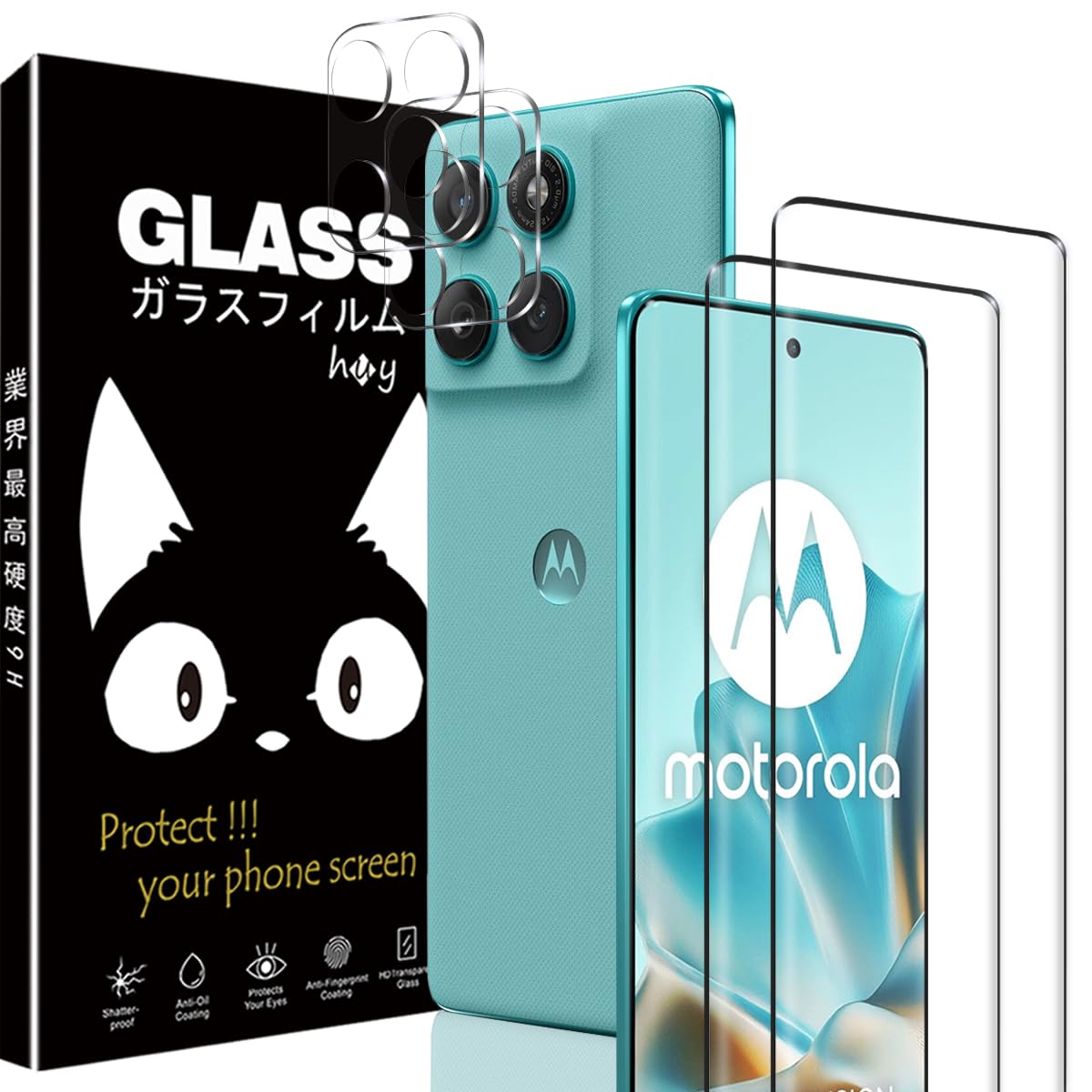 For Motorola EDGE 60 Fusion フィルム- 旭硝子仕様 motorola edge 60 pro/60s pro 用の保護フィルム 2枚 + カメラフィルム 2枚 強化ガラスフィルム 硬度9H 高 透過率 耐衝撃 飛散防止 傷防止 気泡ゼロ 耐指紋 自動吸着 撥油性
