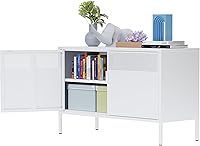 Vista 10 de Armario de almacenamiento de metal negro, armario de almacenamiento de casillero de metal con puertas y estantes, armario de almacenamiento