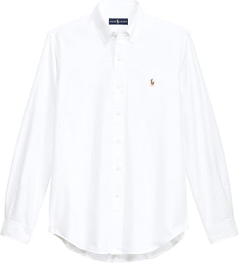 Ralph Lauren Men Solid Sport Oxford Shirt S, Basic Ralph Lauren White
