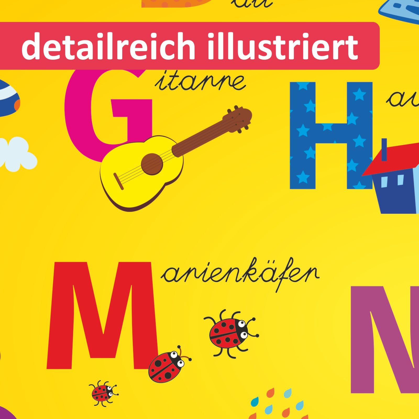 Mintgroene Vinyl Placemat met Joy Print voor Kinderen | A Little Lovely