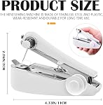 Sewing Machine Handheld Mini Stiching Machine Portable Hand Stitching Machine Tiny Single Stitch Sewer for Clothes, Fabrics (White)