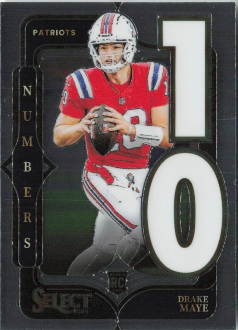 2024 Panini Select Drake Maye #20 Select Numbers New England Patriots Rookie RC Football Card