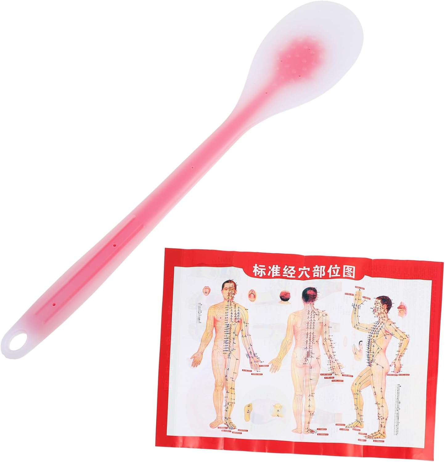Silicone Palm Massage Tool Red Flexible Body Care Pat for Neck Back Shoulder Relief Soft Meridian Scraping Pat for Circulation Improvement and Cellulite Reduction