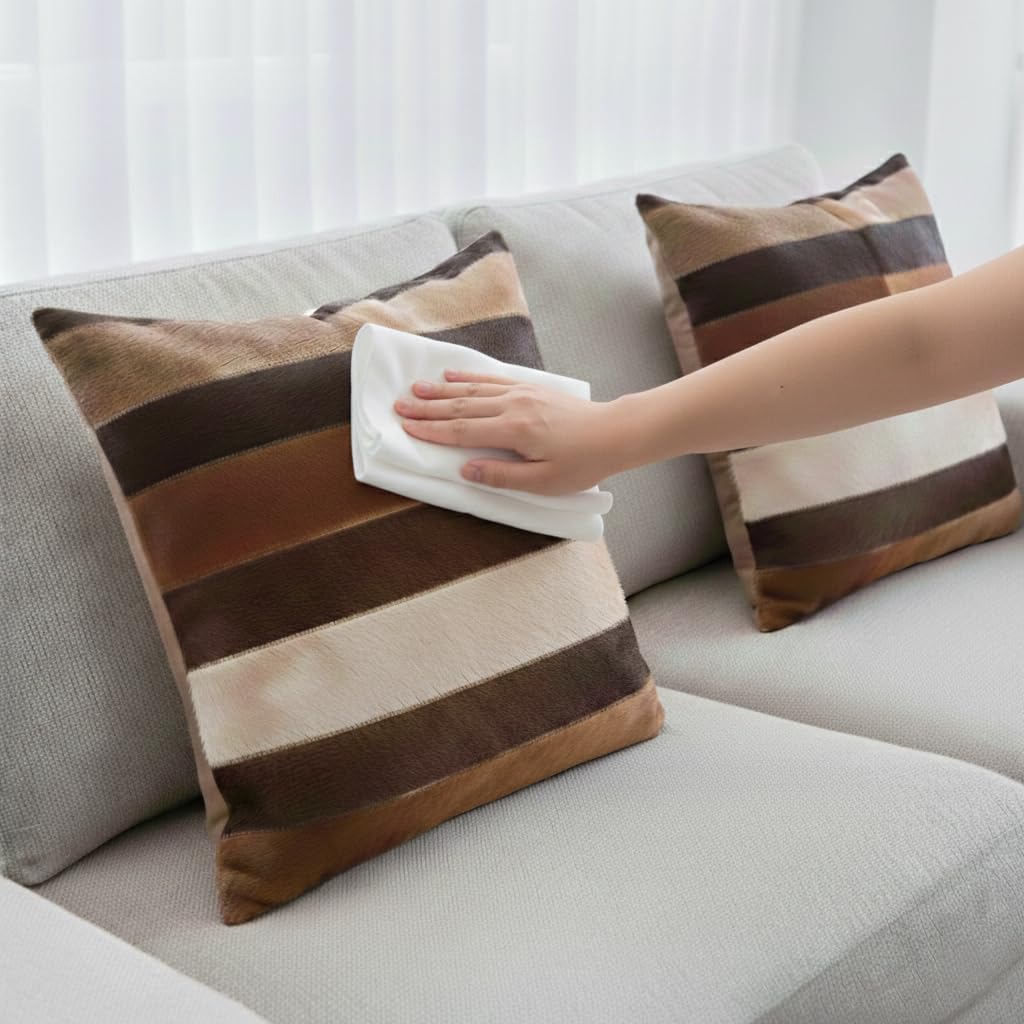 Cowhide Patchwork Pillows Covers (16 X 16 inch) | 100% Natural Hair on Leather Pillow Cases | Real Cowhide Cushion Covers (Patchwork Pillow 2, 3)