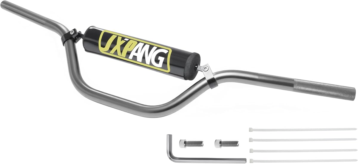 Manillar de bicicleta de cross de 7/8 pulgadas y 22 mm de aluminio 6063-T6, manillar compatible con Pit o Dirt Bike con almohadilla de espuma universal para motocross Pit Dirt Bike ATV Quad Mini Bike CRF YZF KXF KLX RMZ (Titanio)