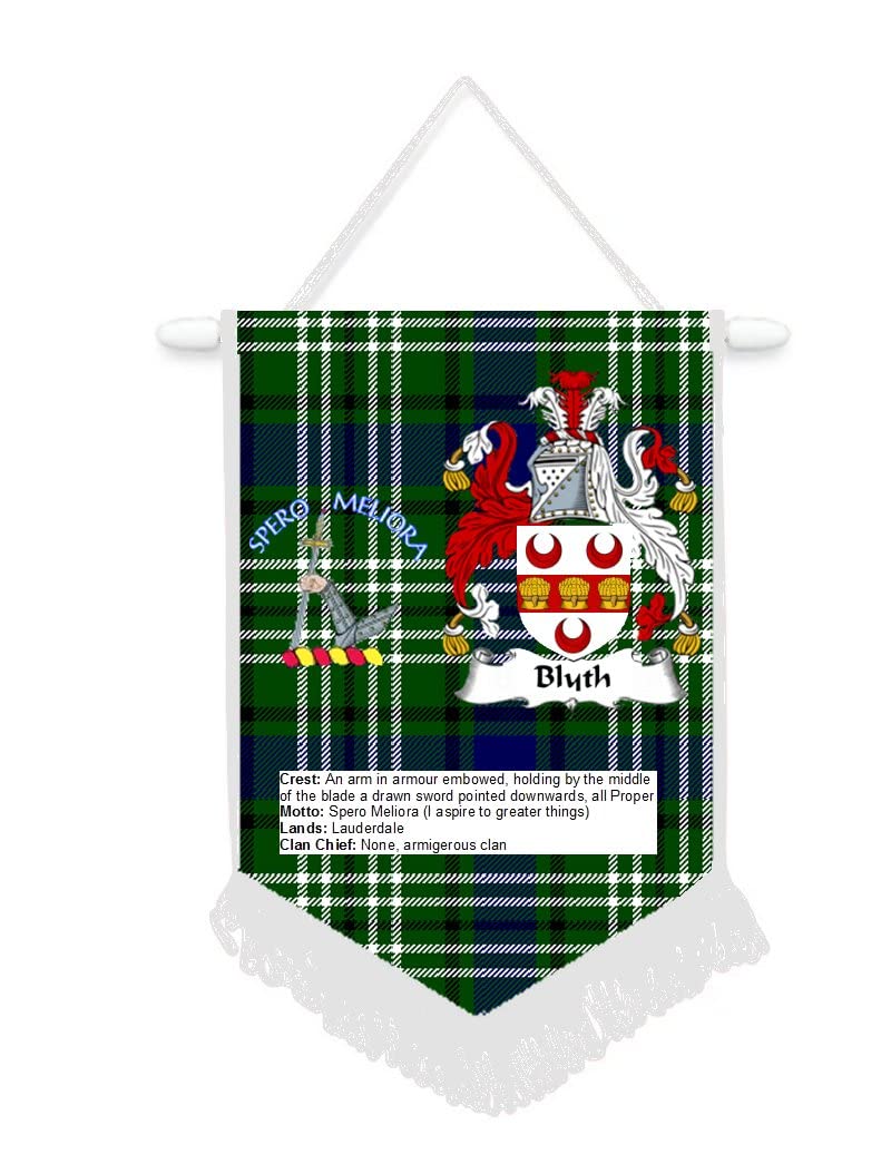 Blyth Scottish Clan Scotland Car/Wall Pennant With White Border Great Souvenir