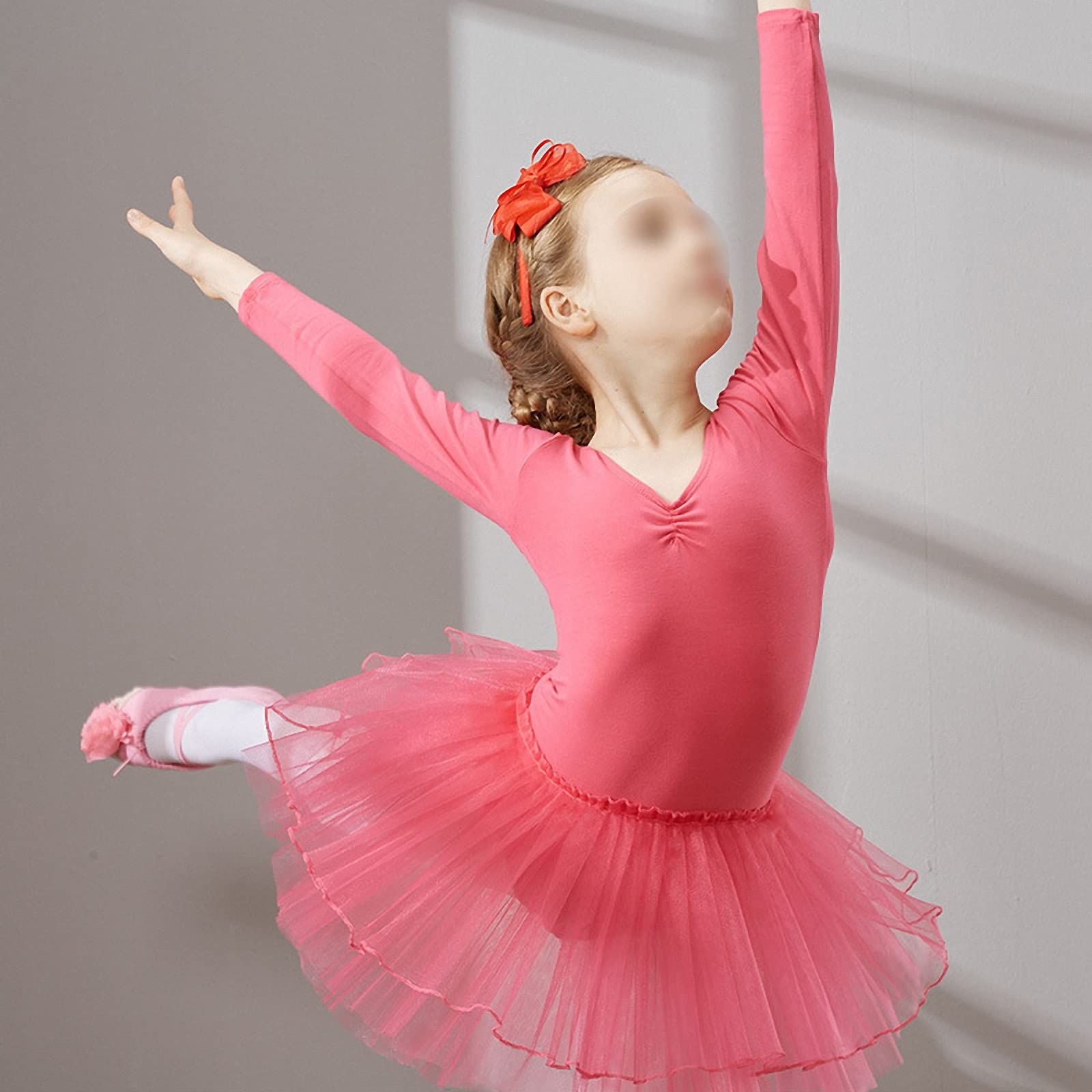 Costumi per spettacoli di Balletto per Bambini, gonne Tutu a Maniche Lunghe/Corte Primaverili e Autunnali per Ragazze, Body per la Pratica della Danza Classica Comodo