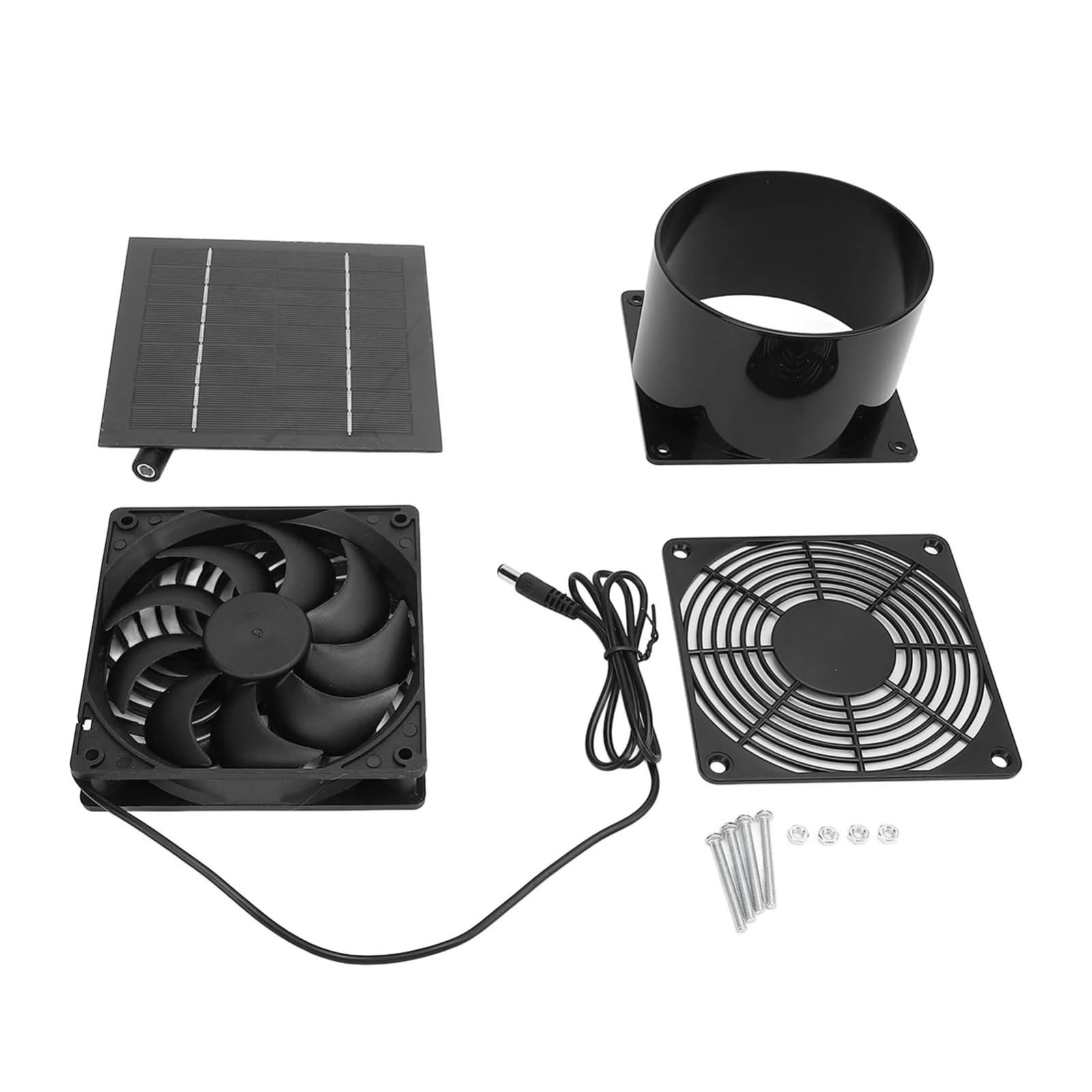 Ventilatore di Scarico A Flangia Alimentato A Energia Solare, da Condotto 5 W, Ventilazione A Pannello V for Serra, Pollaio, Capannone IP65 Raffreddamento Rapido