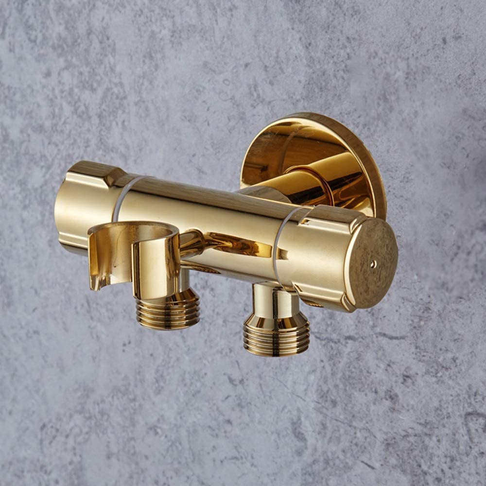 Robinet triangulaire de lavage G1/2 en bronze pour diviser une arrivée d'eau unique