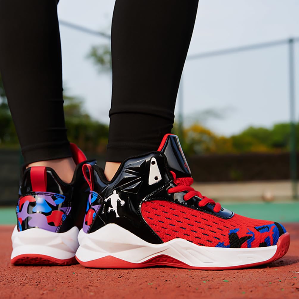 Zapatillas de Baloncesto para Niños Transpirable Zapatillas de Deportivas Moda Zapatos de Baloncesto Antideslizantes Zapatillas de Bsquetbol Aire Libre Ligeras Zapatos de Running