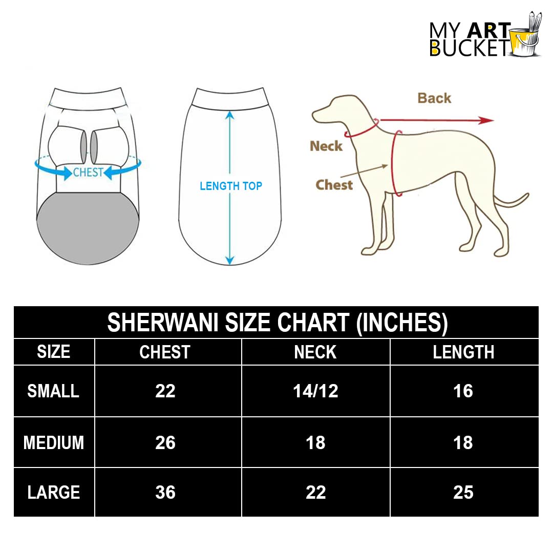 Myartbucket Dog Sherwani: Ethnic Wear, Wedding Dress for Dogs Melting Designer Sherwani (S, Cobalt Blue) 3