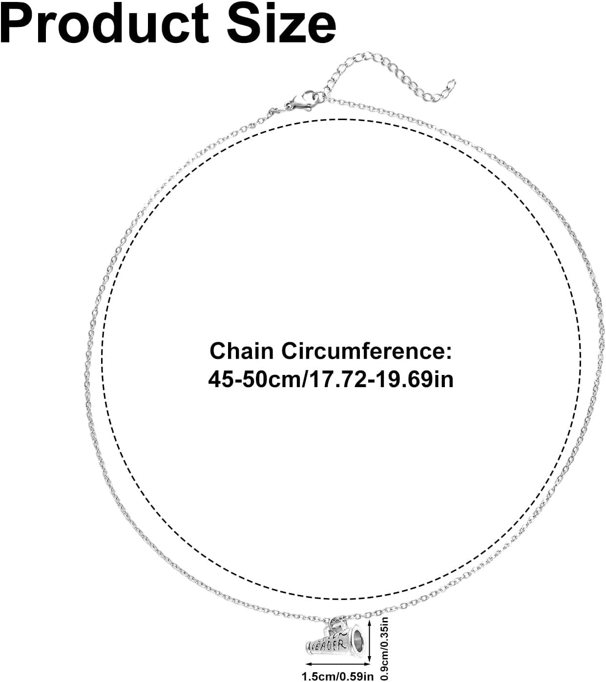 Cheer Necklace for Women, Silver Dainty Cheerleader Pendant Necklace for Mom Coach Player Team Sport Jewelry Gift & Accessory - Image 2