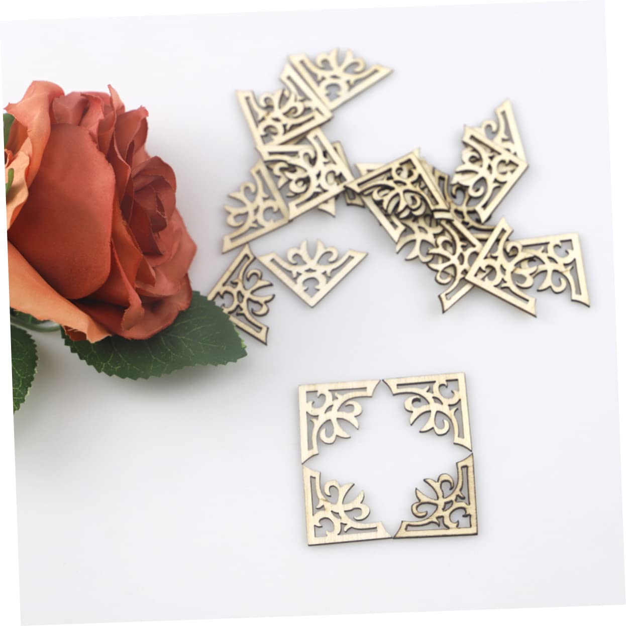 VILLCASE DIY Wood Chip for Scrapbook Love Stickers Book Album Corner Protection Craft Supplies