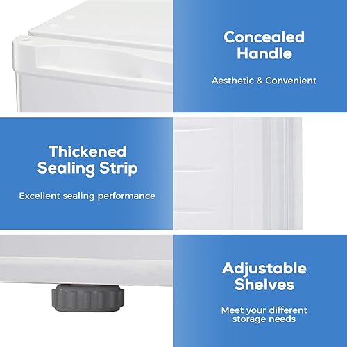 Miniatura 13 de Kismile Congelador vertical, mini congelador de 3.0 pies cúbicos con puerta individual reversible, estantes extraíbles, congelador pequeño con Blanco