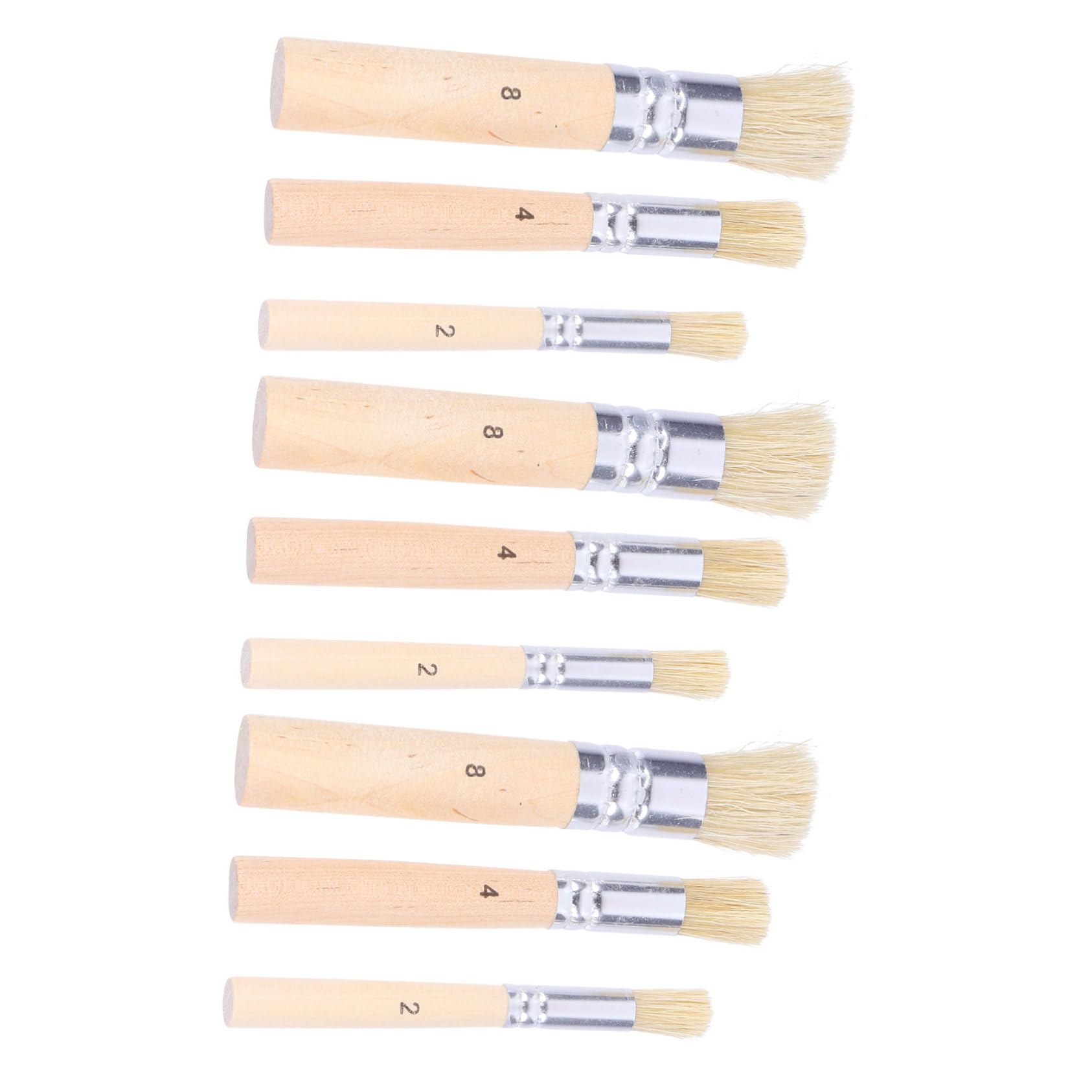 Operitacx Set Di 9 Pennelli Per Stencil Versatili Con Manico in Legno Di 5 Misure Ideali Per Pittura A Acrilico Acquerello Perfetti Per Bambini E Adulti.