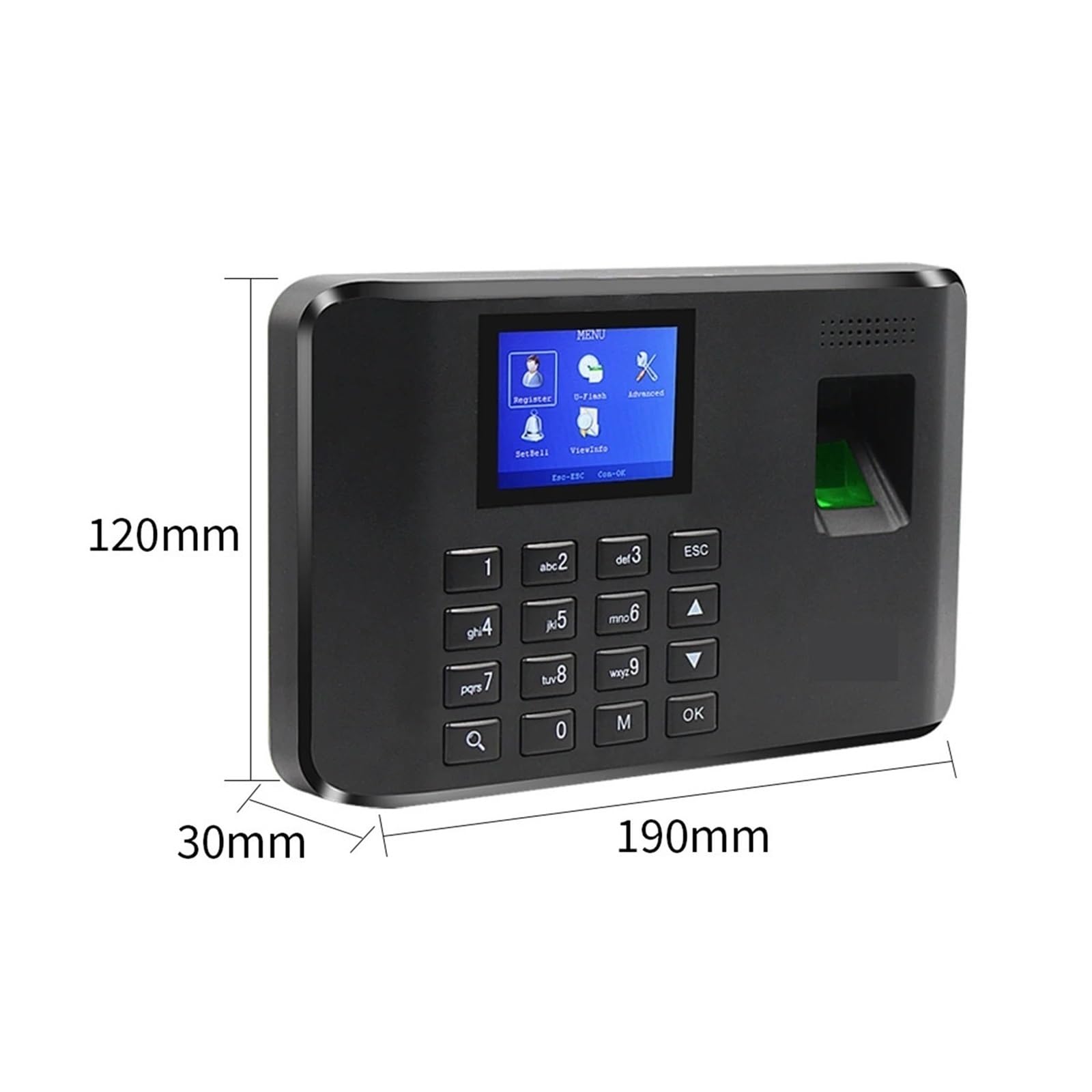 Rejestrator czasu pracy, maszyna obecności, biometryczny rejestrator, USB, czytnik linii papilarnych, dla pracowników, danych wyjściowych,Solidne rozwiązanie biurowe