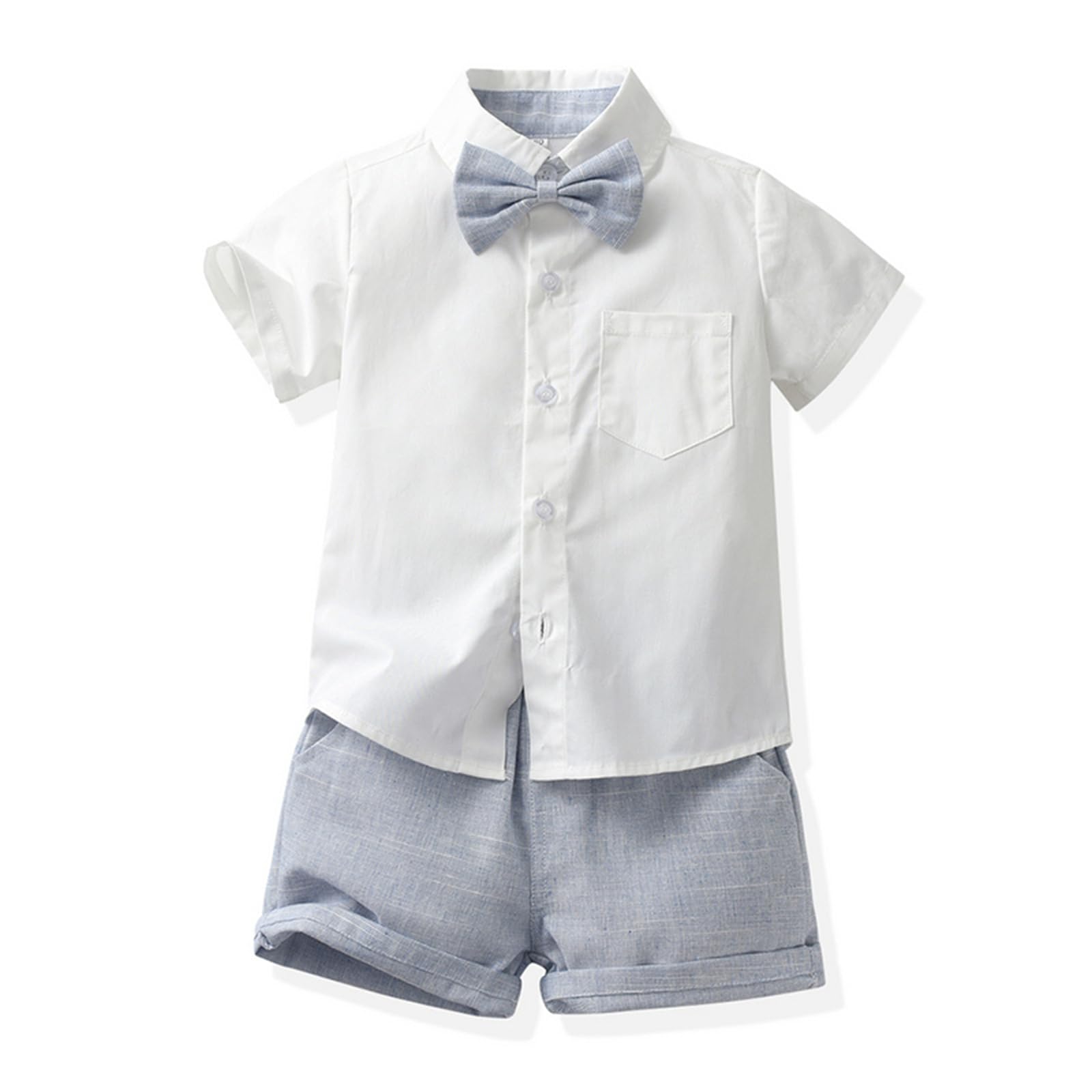 jeune enfant garçon Summer gentleman set chemise à manches courtes avec Bow Sling shorts set 1-8 ans