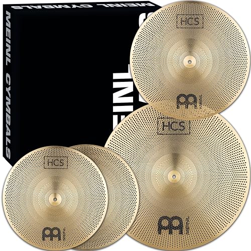 HCS Complete Low Volume Practice Cymbal Set for Drums — Quiet Brass Alloy and Musical Tone, 2-YEAR...