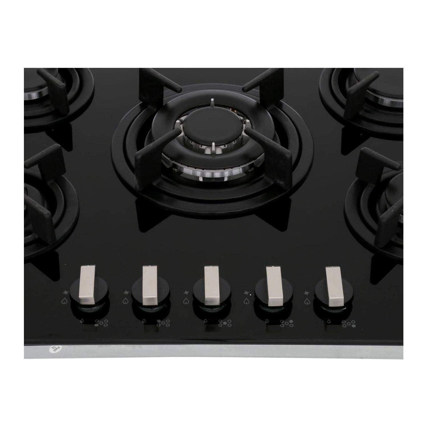 Rangemaster RMB70HPNGFGL 70cm 5 Burner Gas Hob Black Glass Buy Online