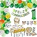 通用 Decoración Cumpleaños Niño 1 año,vajilla cumpleaños Infantil Selva Globos Fiesta Cumpleaños Vajilla Animales de la Cumpleaños para Incluye 16 pcs Vasos,Platos, Servilletas vajilla Mantel Pancarta