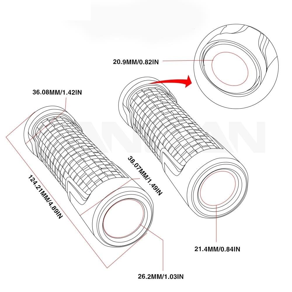 Manubrio Moto Antiscivolo CNC Manubrio in Gomma Gel Manopole Freno Mani per Ya&ma&ha FZ600 FZ 600 FZ-600 1987-1989 1988 Manubrio Grip Ends(32)