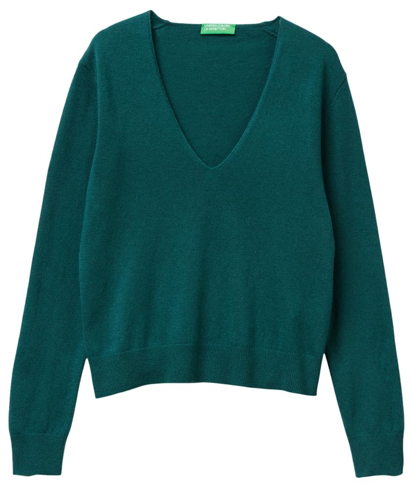 United Colors of Benetton Maglia Scollo V M/L 1002d401y Maglione Donna