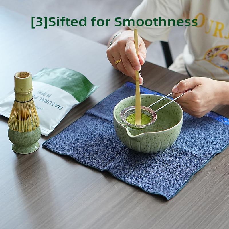 Miniatura 8 de Accesorio japonés para ceremonia matcha, batidor de matcha con glaseado temmoku, cuchara tradicional (chashaku), cuchara de té, soporte para