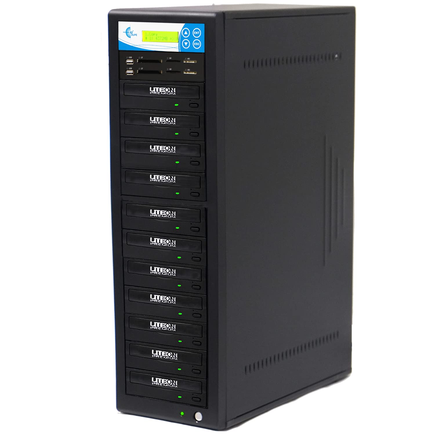 EZ DUPE 1 to 10 Media Mirror Plus Duplicator - Flash &amp; DVD Copier M1010-SSP
