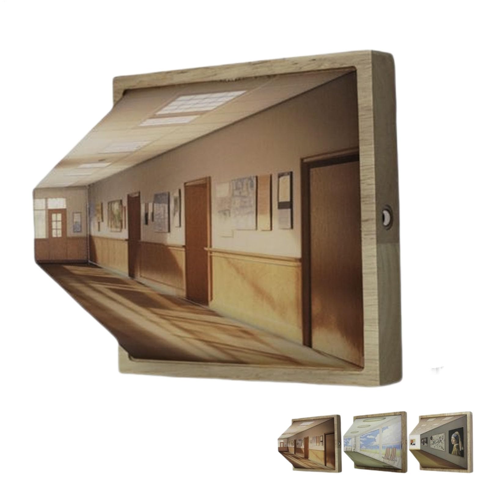 Naked Eye Vision Night Light, Naked Eye Vision Picture Frame Wall Lamp, Creative Optical Illusion Wall Mounted Decorative Lamp, 3 Colors Adjustable USB Powered LED Light for Cafe, Home(C)