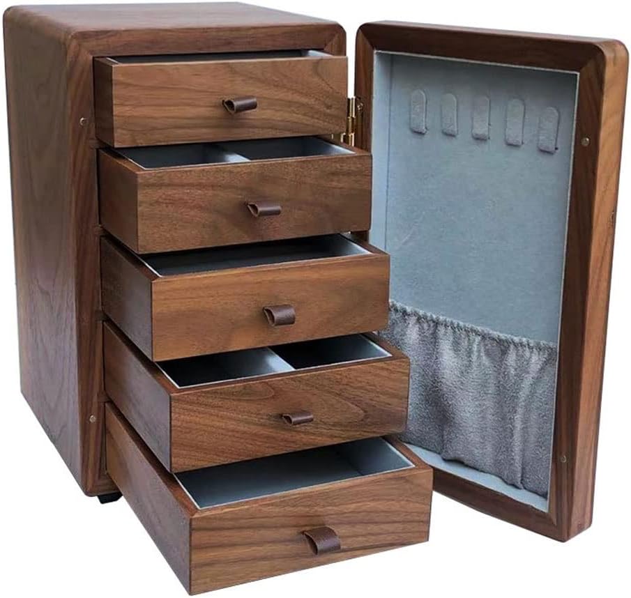 Jewelry Box Organizer Jewelry Box Multilayer Storage Box Ring Earring Necklace Bracelet Watch Small Jewelry Storage Box Wooden Jewelry Box Jewelry Organizer Small(B) (One Color B)