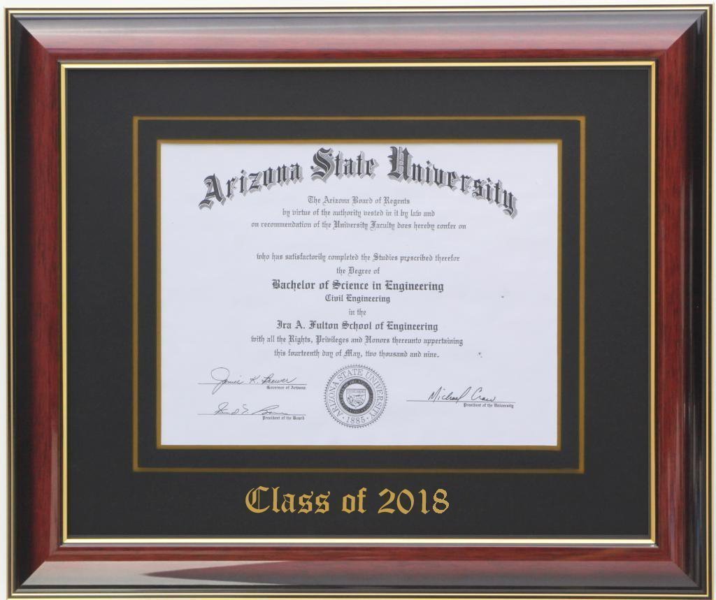 3art Diploma Frame,Degree Frame,Certificate Frame, Document Frame 8.5x11 Mahogany/Black (Customizable)