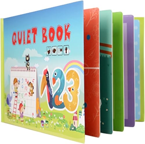 Libro silencioso para niños, aprendizaje temprano Montessori para preescolar y habilidades motoras finas, preescolar, oficina temprana, manualidades