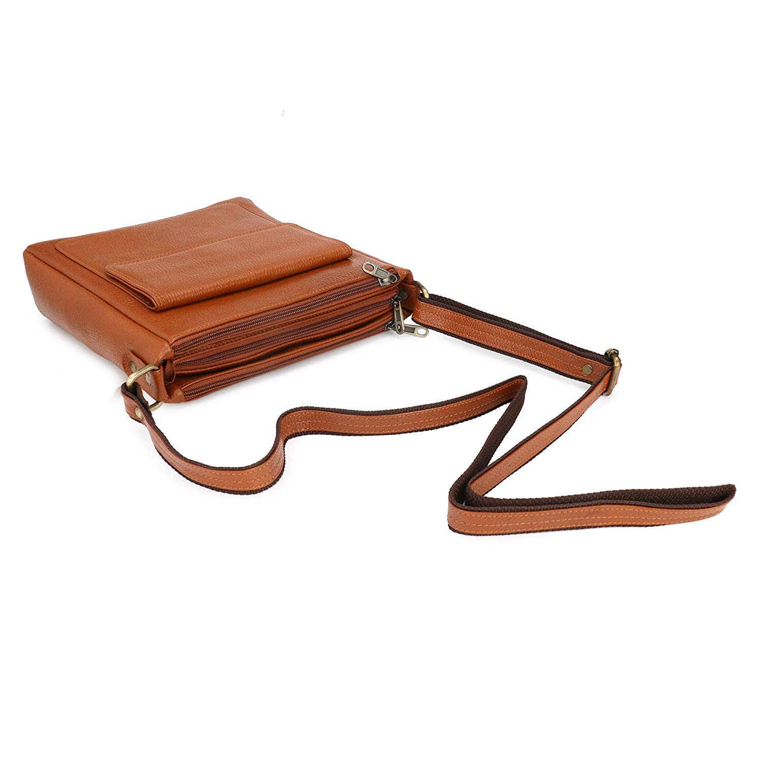 KULLI MODA Premium Genuine Leather Brown Sling Bag - Image 4 thumbnail