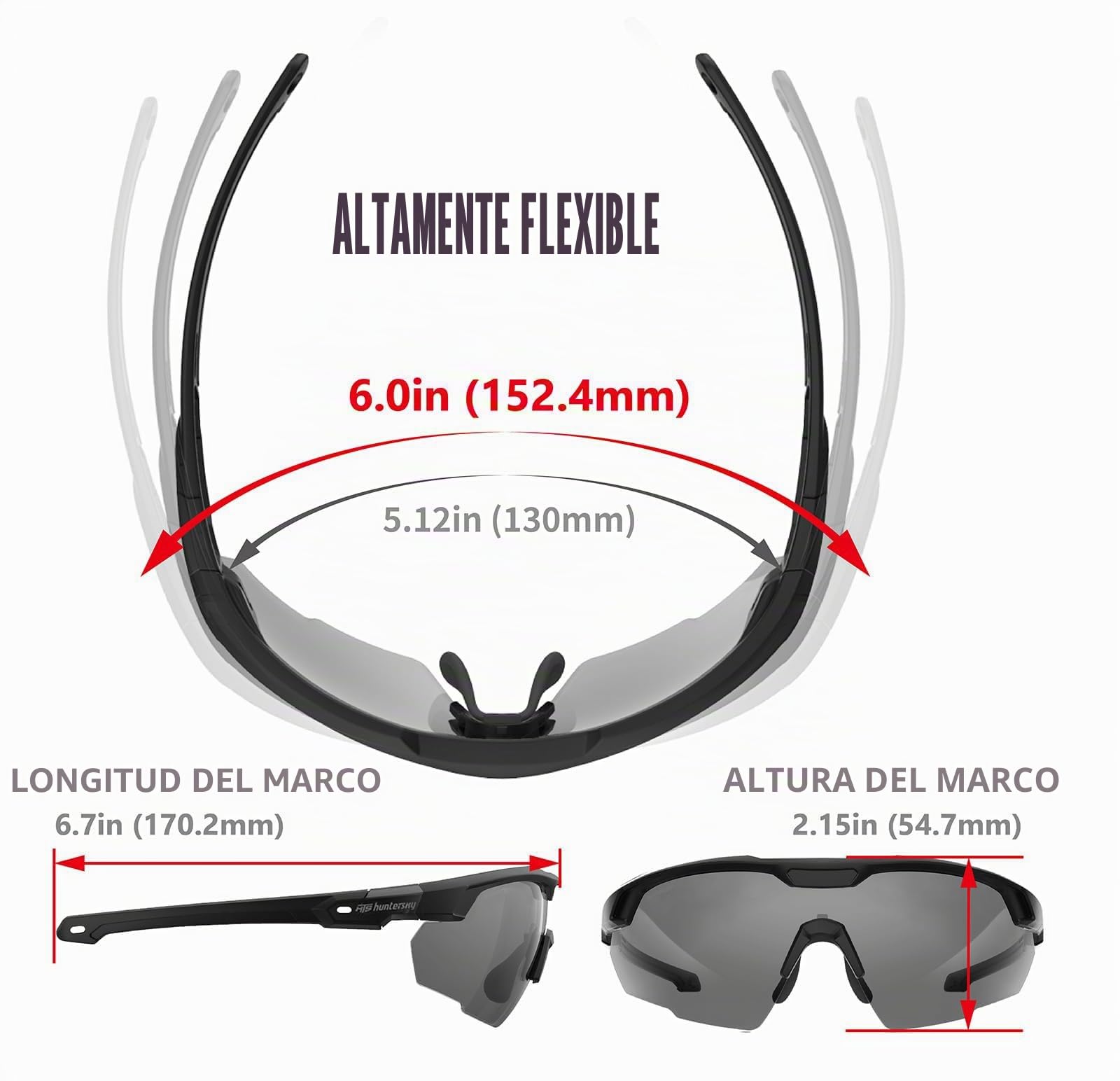 HUNTERSKY HTS - Gafas de tiro tácticas balísticas antivaho con protección contra impactos, grado militar, gama Airsoft.