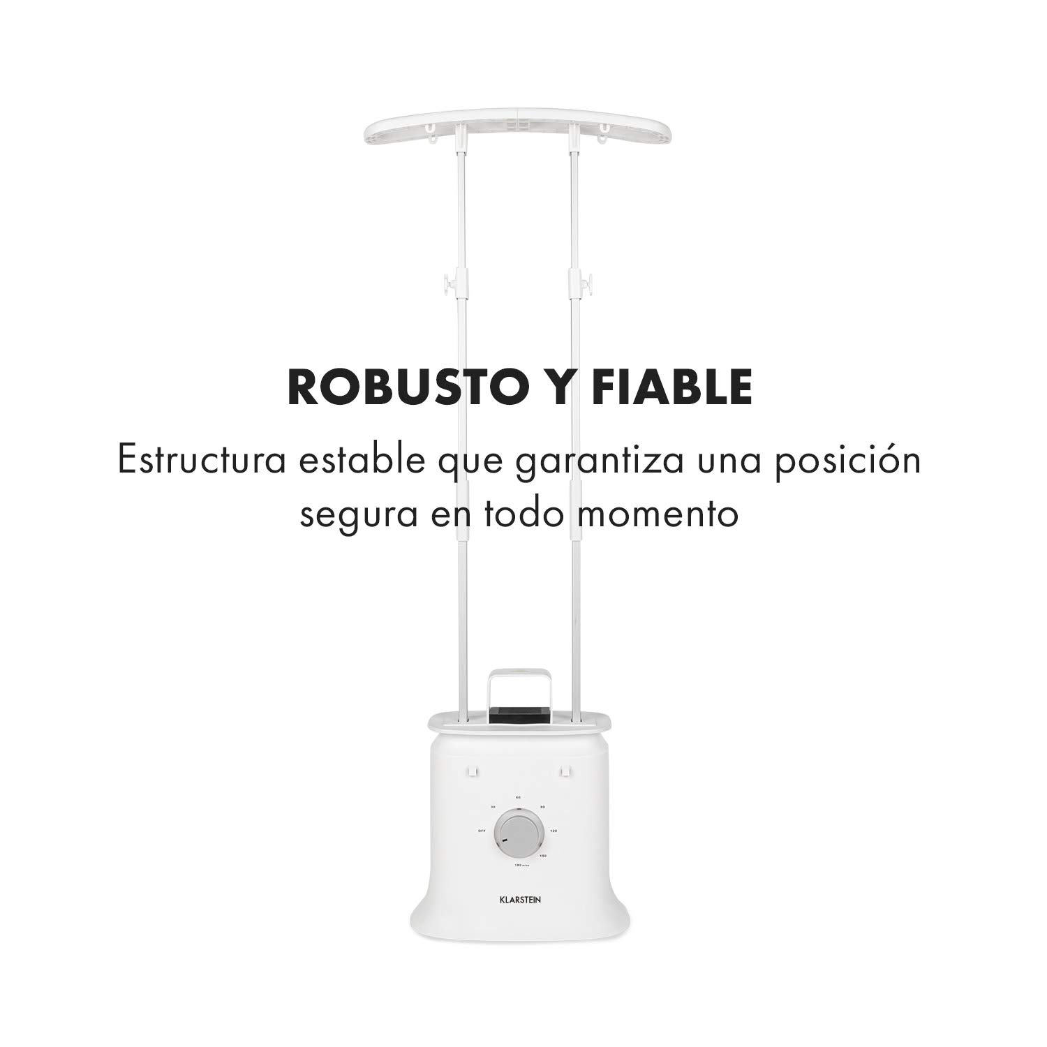Klarstein ShirtButler Deluxe secadora y planchadora automática - 2 en 1: secadora y planchadora, calentador de seguridad de 1250 W, tecnología HotAir tension, temporizador. nylon Oxford, Blanco seda