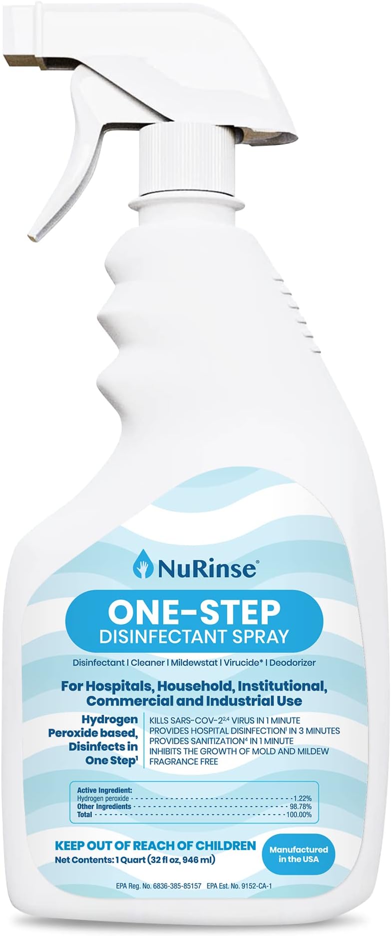 One-Step Disinfectant Spray | 32 FL OZ | One Pack | All Purpose Cleaner & Sanitizer