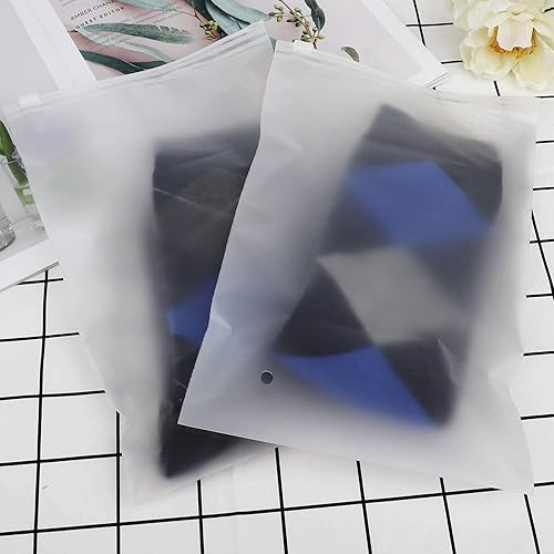 Miniatura 7 de Bolsas de polietileno esmerilado, 100 bolsas de almacenamiento con cremallera de 6 x 9 pulgadas, bolsa de plástico pequeña con cierre de cremallera