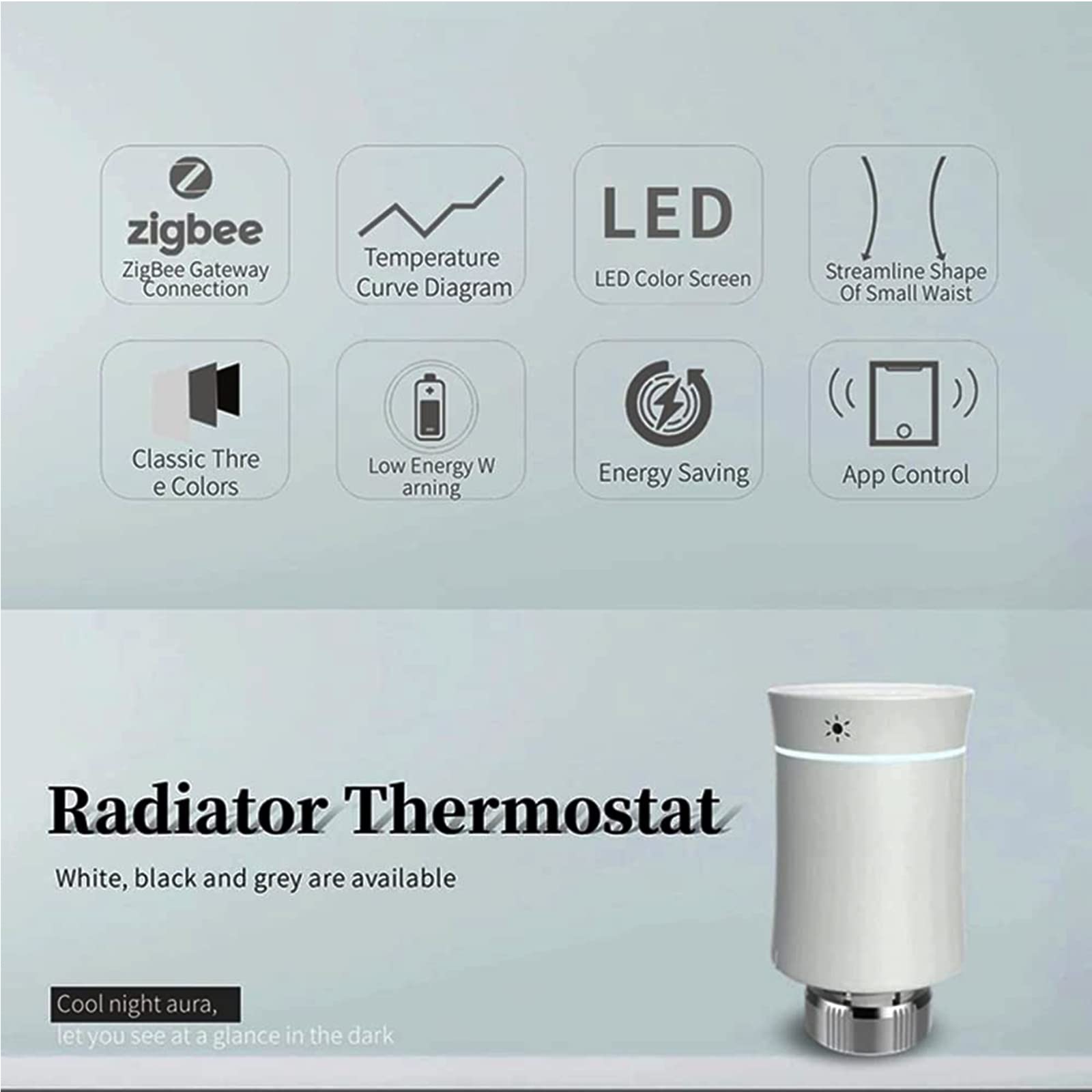Valvola Termostatica Zigbee per Radiatore, Termostato Programmabile Intelligente Tuya ZigBee3.0, Riscaldamento della Temperatura, Controllo Vocale Alexa, Google Home