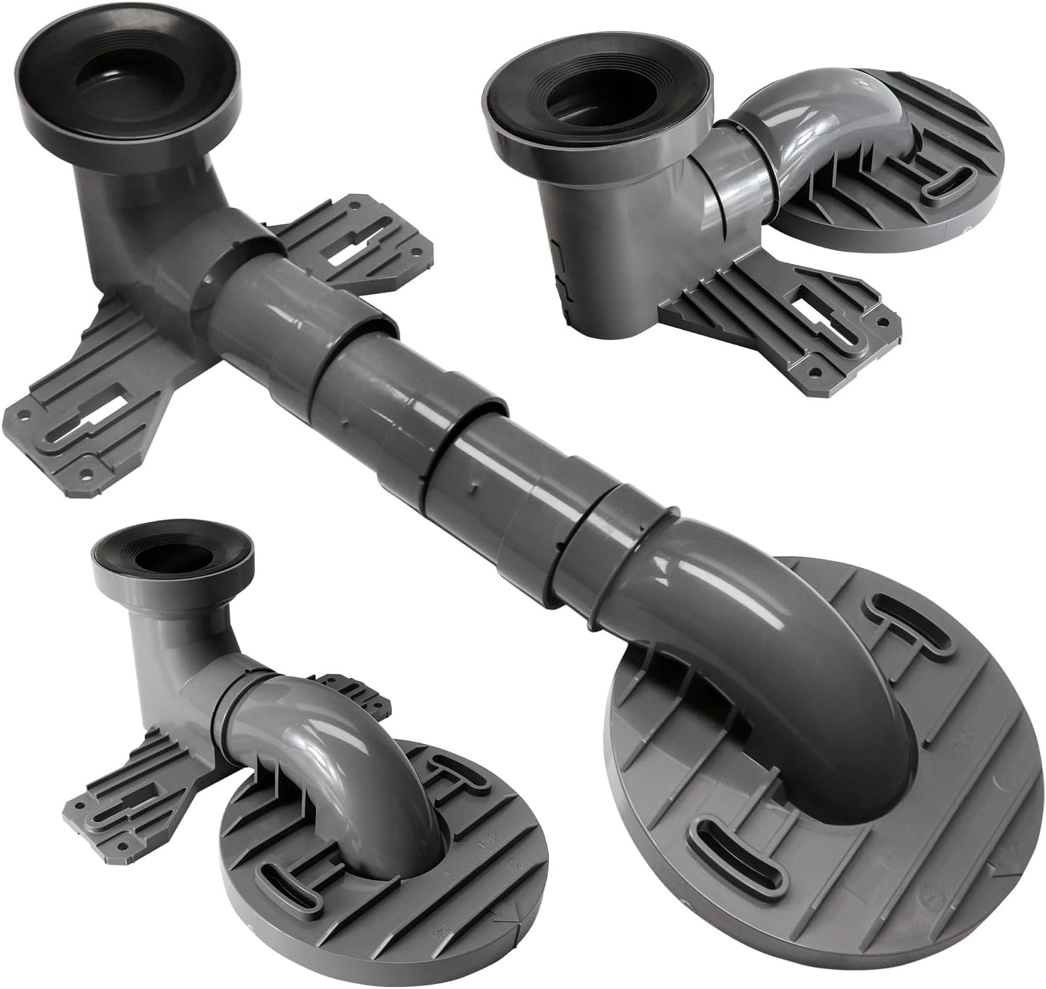 Rough-In Pipe with Double-Winged,Compatible with TOTO TSU01W.12R,Design for 12" UNIFIT TRAPWAY,Easy Installation and Extended Reach