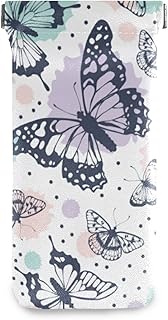 susiyo Butterfly Black Glasses Case Portable Microfiber PU Leather Soft Sunglasses Bag Eyeglasses Pouch Holder Squeeze Top for Women Men