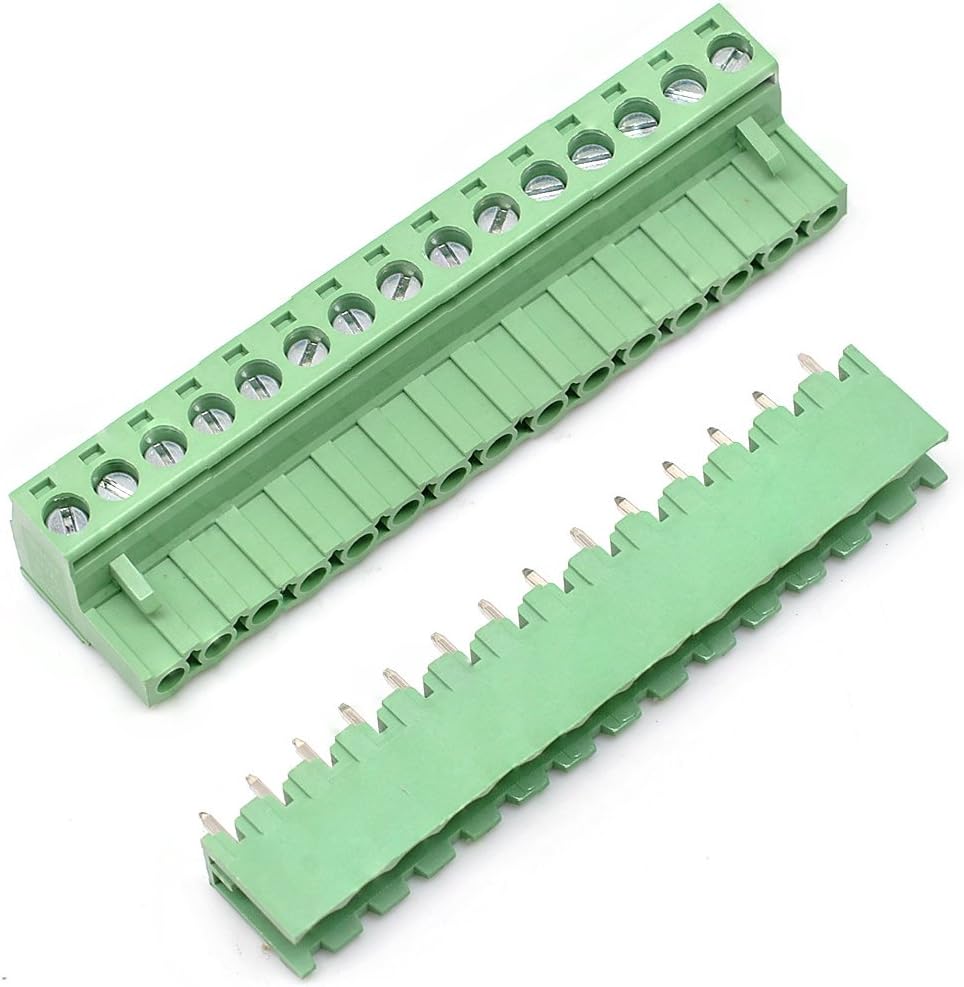 Oiyagai 5 Set 14-Pin 5.08mm Pitch Male Female PCB Screw Terminal Block