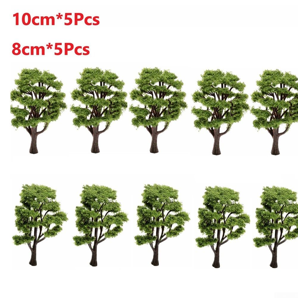 Lot de 10 arbres miniatures pour paysages de 8 cm et 10 cm de hauteur, idéal pour construire des modèles et améliorer les jardins
