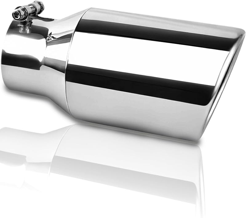 Ponteira de escapamento MuRealy em aço inoxidável 201, entrada 3" e saída 4,5" – 22,86 cm