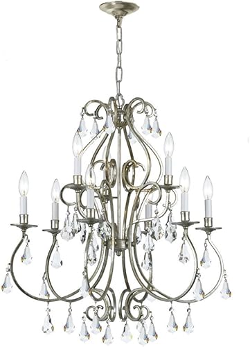 crystorama Ashton 9Luz Olde Plata Chandelier