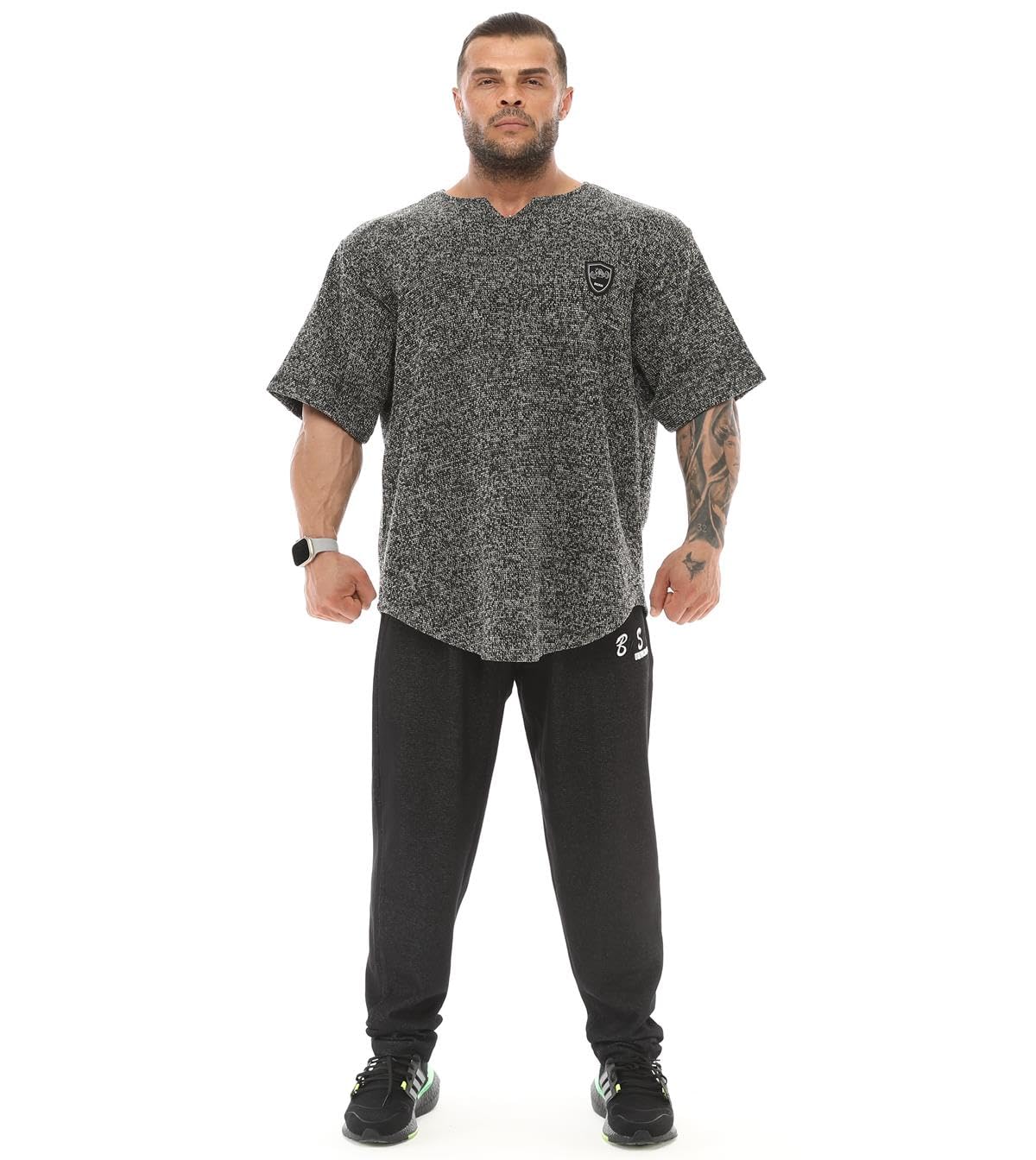 T-Shirt surdimensionné pour Homme, Bodybuilding, haltérophilie, Cardio rag, Tissu épais, texturé, t-Shirt Actif
